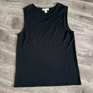 Coldwater Creek‎ Black Silk Blend Sweater Knit Top Sleeveless Size Small